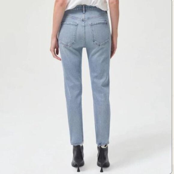 AGOLDE Sz 29  Riley High Rise Straight Crop Jeans in Volt - Picture 2 of 13